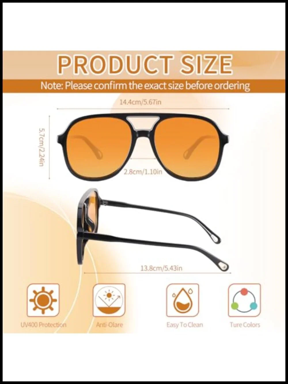 4 Pack Retro Polarized Aviator Sunglasses Square Oversized Vintage UV Protection